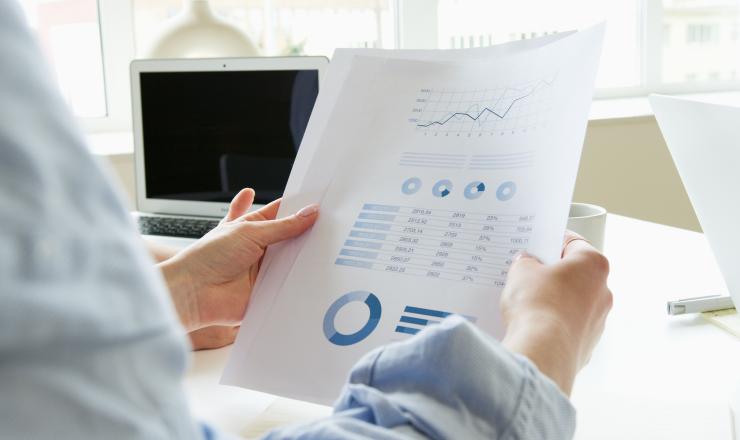 Person looking at credit report
