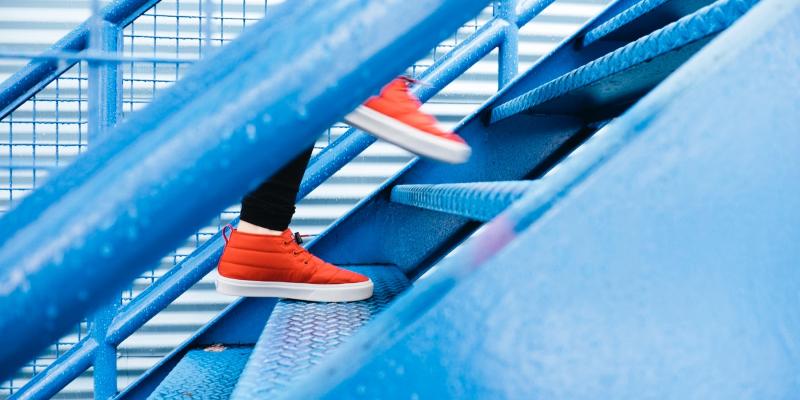 Why COVID-19 Makes Mortgage Preapproval a Must orange shoes on a blue staircase